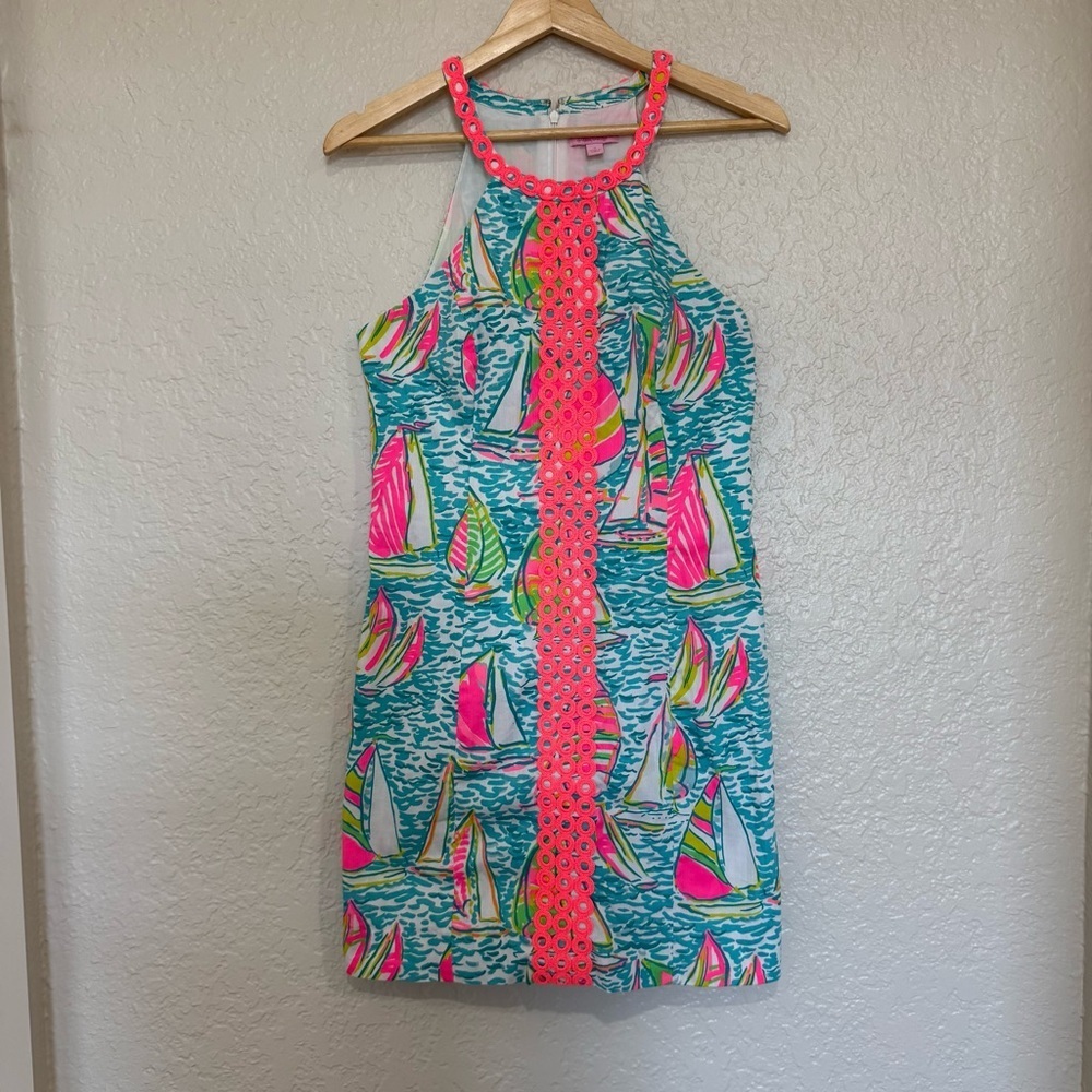 Lilly Pulitzer Sasha Shift Dress Pop Up U Gotta Regatta" Size 4 Resort Preppy - Picture 5 of 10